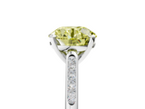 White gold Fancy Yellow Round  Cut Channel Set Solitaire Engagement Ring with Four-Prong Setting_5