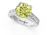 White gold Fancy Yellow Round  Cut Channel Set Solitaire Engagement Ring with Prong Setting_1