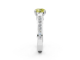 White gold Fancy Yellow Round  Cut Channel Set Solitaire Engagement Ring with Prong Setting_2