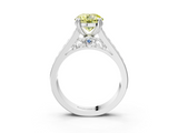 White gold Fancy Yellow Round  Cut Channel Set Solitaire Engagement Ring with Prong Setting_3