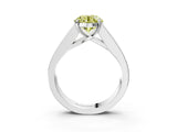 White gold Fancy Yellow Round Cut Cut Channel Set Solitaire Ring with Four-Prong Setting_15