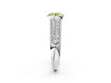 White gold Fancy Yellow Round Cut Cut Diamond Channel Set Pave Band with Tension Prong Setting_2