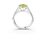 White gold Fancy Yellow Round Cut Cut Diamond Channel Set Pave Band with Tension Prong Setting_3
