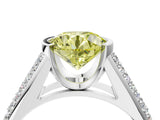 White gold Fancy Yellow Round Cut Cut Diamond Channel Set Pave Band with Tension Prong Setting_4