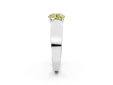 White gold Fancy Yellow Round Cut Cut Diamond Channel Set Solitaire Ring with Four-Prong Setting_134