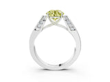 White gold Fancy Yellow Round Cut Cut Diamond Channel Set Solitaire Ring with Four-Prong Setting_135