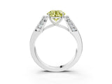 White gold Fancy Yellow Round Cut Cut Diamond Channel Set Solitaire Ring with Four-Prong Setting_15
