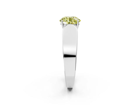 White gold Fancy Yellow Round Cut Cut Diamond Channel Set Solitaire Ring with Four-Prong Setting_62