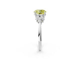 White gold Fancy Yellow Round Cut Cut Diamond Cluster Ring with Solitaire Band and Four-Prong Setting_38