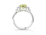 White gold Fancy Yellow Round Cut Cut Diamond Cluster Ring with Solitaire Band and Four-Prong Setting_39