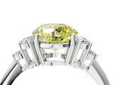 White gold Fancy Yellow Round Cut Cut Diamond Cluster Ring with Solitaire Band and Four-Prong Setting_40