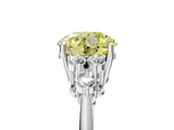 White gold Fancy Yellow Round Cut Cut Diamond Cluster Ring with Solitaire Band and Four-Prong Setting_41