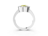 White gold Fancy Yellow Round Cut-Cut Diamond Halo Engagement Ring with Pave Band and Prong Setting_3