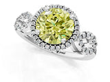 White gold Fancy Yellow Round Cut Cut Halo Diamond Infinity Band with Four-Prong Setting_1