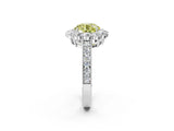 White gold Fancy Yellow Round Cut Cut Halo Diamond Pavé Engagement Ring with Milgrain Detailing_14