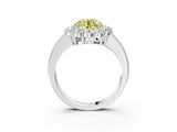 White gold Fancy Yellow Round Cut Cut Halo Diamond Pavé Engagement Ring with Milgrain Detailing_15