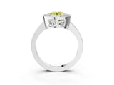 White gold Fancy Yellow Round Cut Cut Halo Pavé Diamond Ring_3