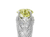 White gold Fancy Yellow Round Cut Cut Milgrain Pave Diamond Engagement Ring with Four-Prong Setting_8