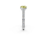 White gold Fancy Yellow Round Cut Cut Pave Band Milgrain Solitaire Ring_10