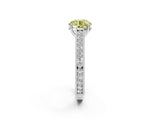 White gold Fancy Yellow Round Cut Cut Pave Band Milgrain Solitaire Ring_20