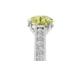 White gold Fancy Yellow Round Cut Cut Pave Band Milgrain Solitaire Ring_23