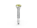 White gold Fancy Yellow Round Cut Cut Pave Split Shank Engagement Ring with Four-Prong Setting_2