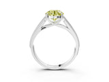 White gold Fancy Yellow Round Cut Cut Pave Split Shank Engagement Ring with Four-Prong Setting_3