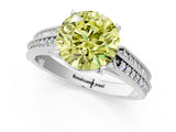 White gold Fancy Yellow Round Cut Cut Pave Split Shank Engagement Ring with Four-Prong Setting_49
