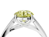 White gold Fancy Yellow Round Cut Cut Pave Split Shank Engagement Ring with Four-Prong Setting_4