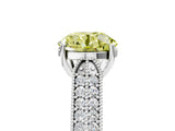 White gold Fancy Yellow Round Cut Cut Pave Split Shank Engagement Ring with Four-Prong Setting_5