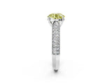 White gold Fancy Yellow Round Cut Cut Pave Split Shank Engagement Ring with Four-Prong Setting_50
