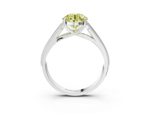 White gold Fancy Yellow Round Cut Cut Pave Split Shank Engagement Ring with Four-Prong Setting_51