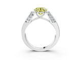 White gold Fancy Yellow Round Cut Diamond Channel Set Solitaire Ring with Four-Prong Setting_40