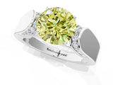 White gold Fancy Yellow Round Cut Diamond Channel Set Solitaire Ring with Four-Prong Setting_72