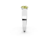 White gold Fancy Yellow Round Cut Diamond Channel Set Solitaire Ring with Four-Prong Setting_79