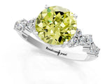 White gold Fancy Yellow Round Cut Diamond Cluster Pavé Band with Four-Prong Setting_14