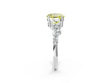 White gold Fancy Yellow Round Cut Diamond Cluster Pavé Band with Four-Prong Setting_15