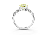 White gold Fancy Yellow Round Cut Diamond Cluster Pavé Band with Four-Prong Setting_16