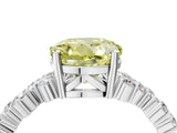 White gold Fancy Yellow Round Cut Diamond Cluster Pavé Band with Four-Prong Setting_17