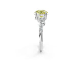 White gold Fancy Yellow Round Cut Diamond Cluster Pavé Band with Four-Prong Setting_5