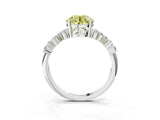 White gold Fancy Yellow Round Cut Diamond Cluster Pavé Band with Four-Prong Setting_6