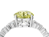 White gold Fancy Yellow Round Cut Diamond Cluster Pavé Band with Four-Prong Setting_7