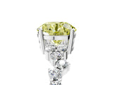 White gold Fancy Yellow Round Cut Diamond Cluster Pavé Band with Four-Prong Setting_8