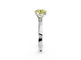 White gold Fancy Yellow Round Cut Diamond Engagement Ring with Side Stone Accents and Four-Prong Setting_26