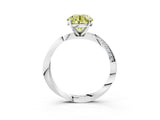 White gold Fancy Yellow Round Cut Diamond Engagement Ring with Side Stone Accents and Four-Prong Setting_27