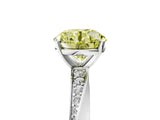 White gold Fancy Yellow Round Cut Diamond Engagement Ring with Side Stone Accents and Four-Prong Setting_29
