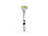 White gold Fancy Yellow Round Cut Diamond Engagement Ring with Side Stone Accents and Four-Prong Setting_38