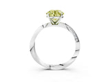 White gold Fancy Yellow Round Cut Diamond Engagement Ring with Side Stone Accents and Four-Prong Setting_39