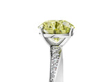 White gold Fancy Yellow Round Cut Diamond Engagement Ring with Side Stone Accents and Four-Prong Setting_41