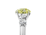 White gold Fancy Yellow Round  Cut Diamond Five-Stone Prong Set White Gold Ring_52